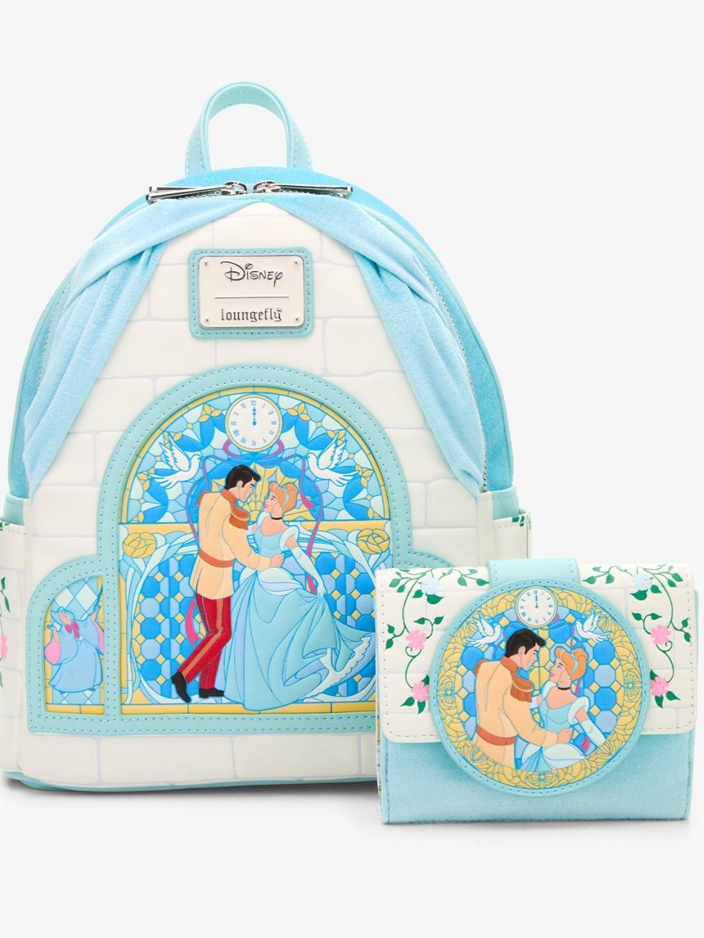 Loungefly Disney NWT  Cinderella
Stained Glass Portrait Mini Backpack  w/wallet